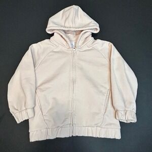 ZARA Kids Light Pink Zip Up Hoodie Sweatshirt Size 3-4 Years 104 CM